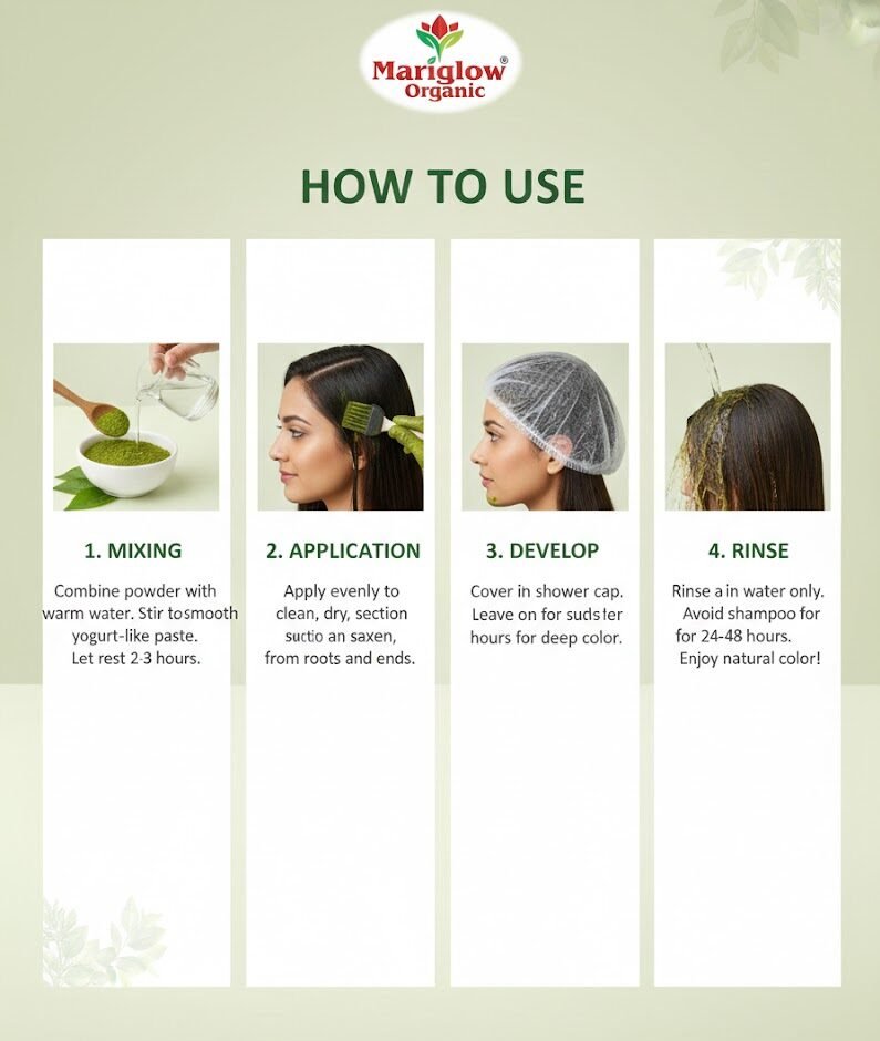 how to use organic hair colour henna