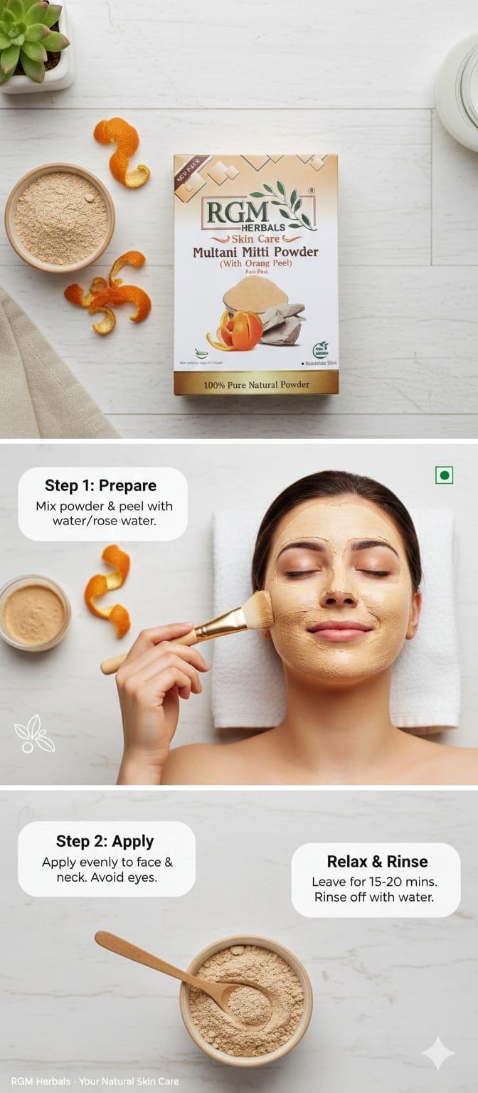 How To Use multani mitti (orange peel)